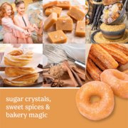 photo collage with baked goods and text that reads sugar crystals, sweet spices and bakery magic image number 1