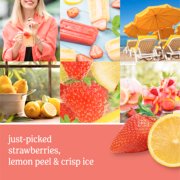 photo collage with various fruit and text that says just-picked strawberries, lemon peel and crisp ice image number 1