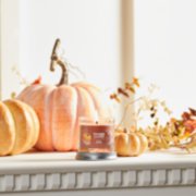 spiced pumpkin signature small tumbler candle on mantle image number 3