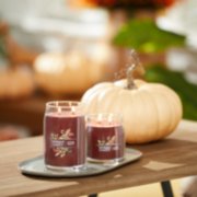 autumn wreath signature large and medium jar candles on table image number 4
