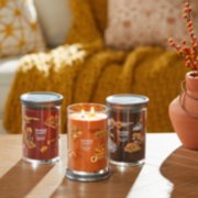 woodland road trip, farm fresh peach, and cozy cabin escape signature large tumbler candles image number 5