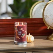 cranberry chutney signature large tumbler candle on table image number 4