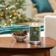 balsam and cedar signature large tumbler candle on table image number 4