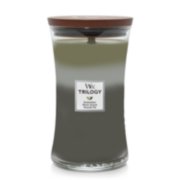 evergreen and wood smoke and frasier fir large hourglass trilogy candle image number 0