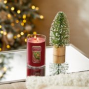 red apple wreath large two wick tumbler candle on table image number 2
