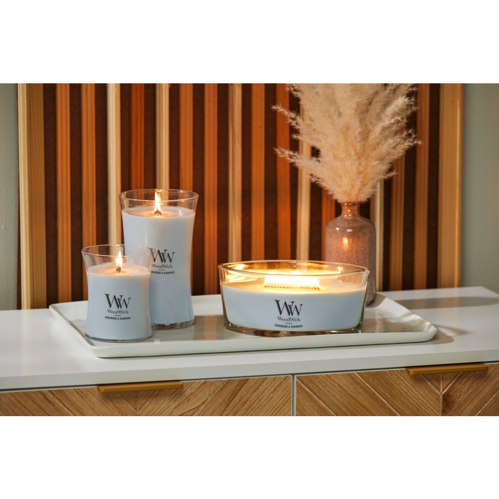 Sagewood & Seagrass WoodWick® Large Hourglass Candle - Large Hourglass  Candles