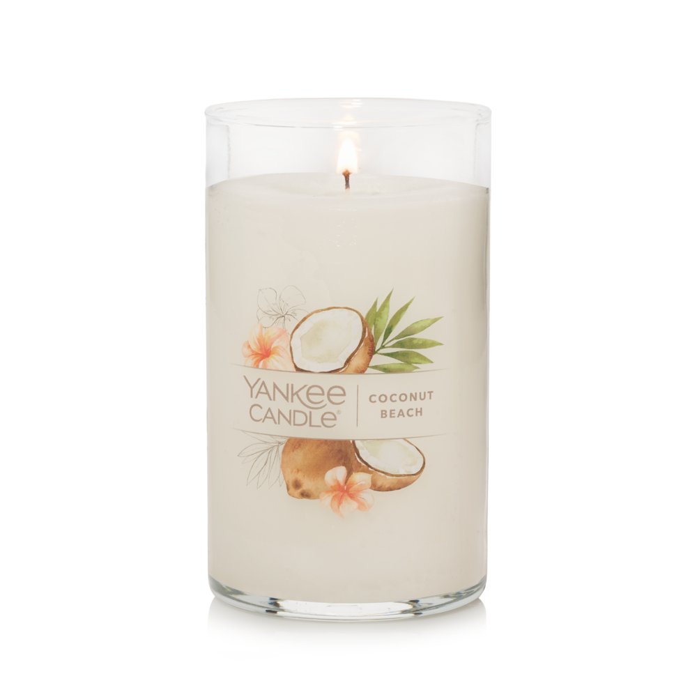 Coconut Beach Signature Medium Pillar Candle - Signature Medium Pillar  Candles