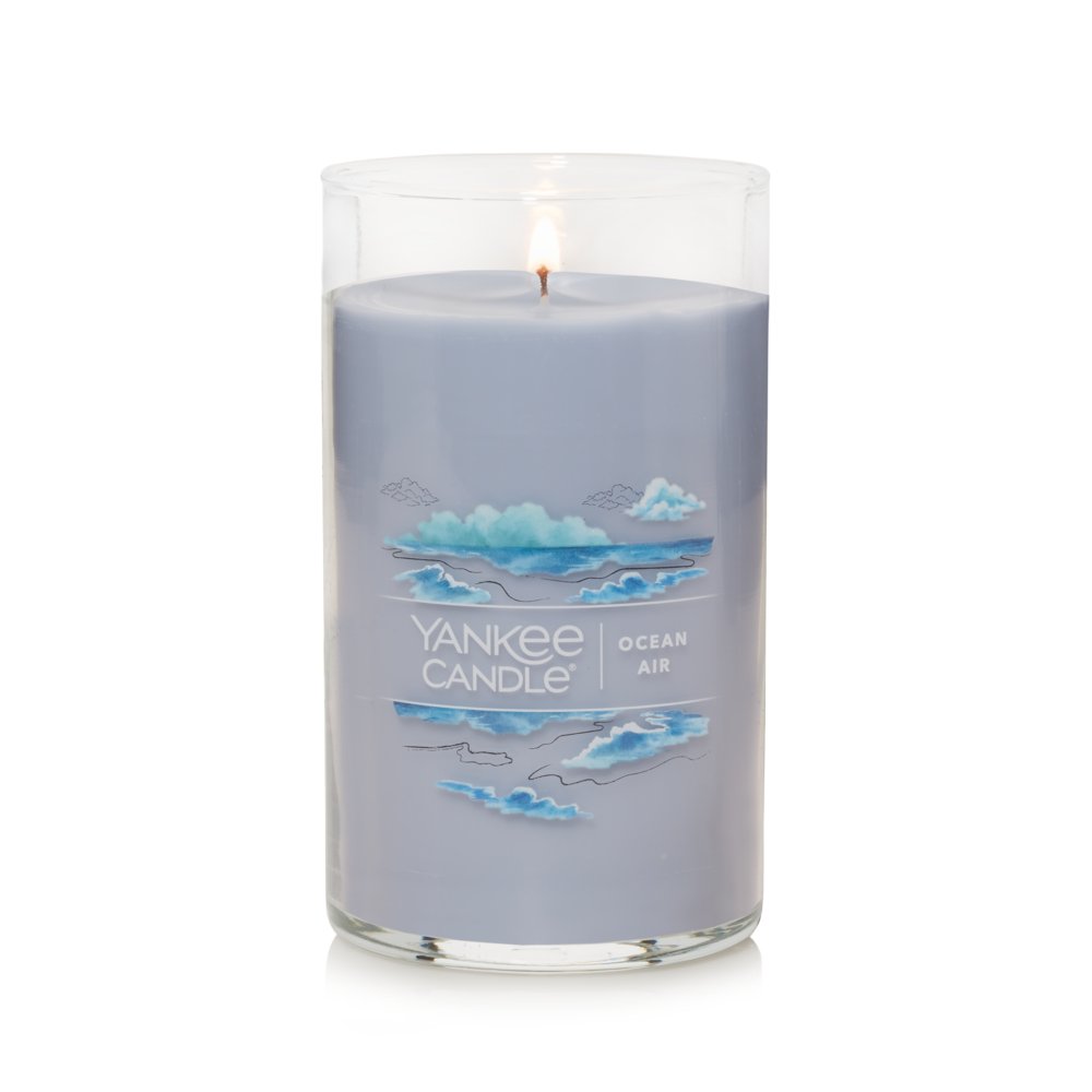 Yankee Candle Ocean Air Signature Medium Pillar Candle, 14.25oz