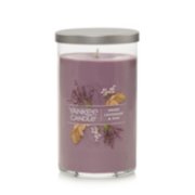 dried lavender and oak signature medium pillar candle
