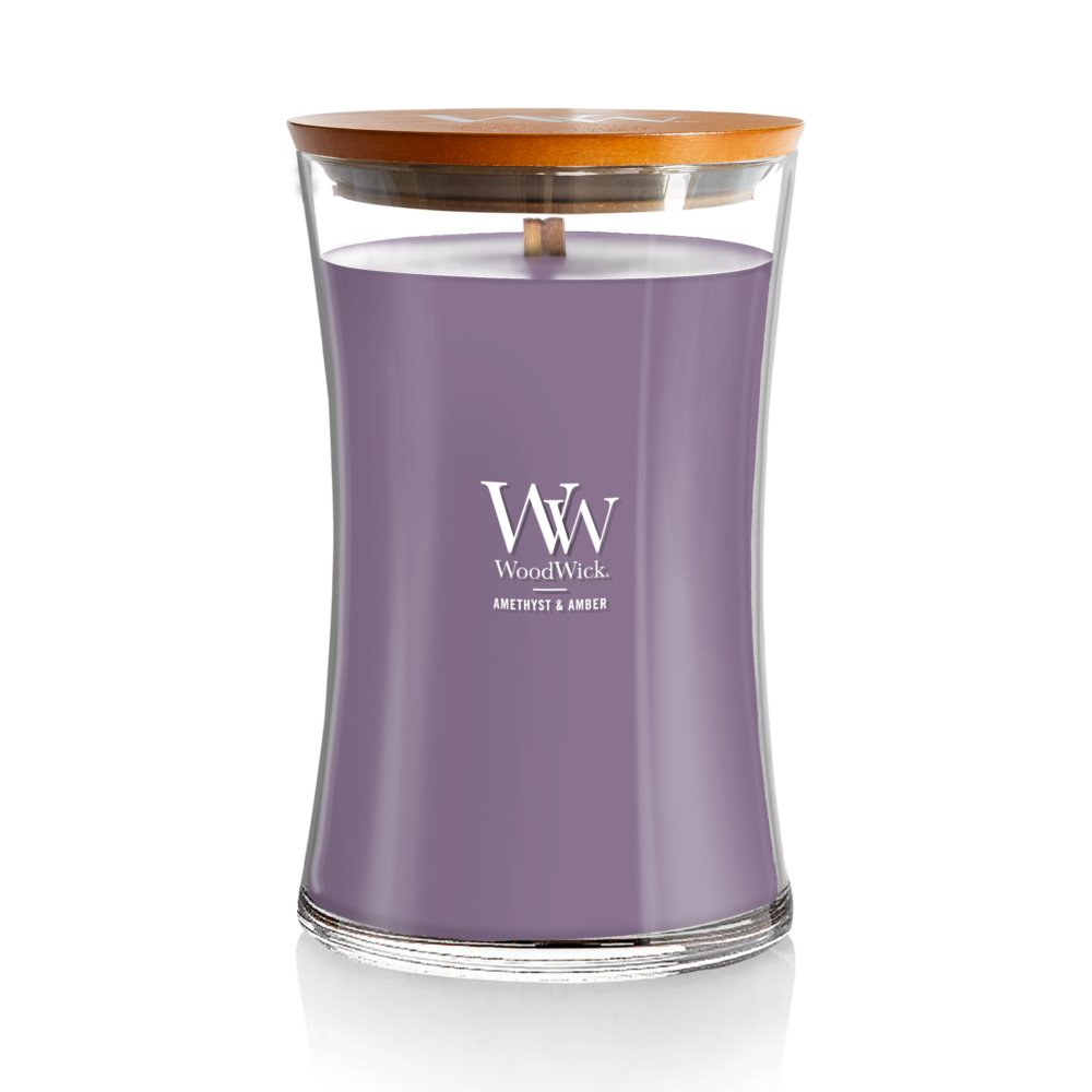 Amethyst & Amber WoodWick® Large Hourglass Candle - Large Hourglass Candles