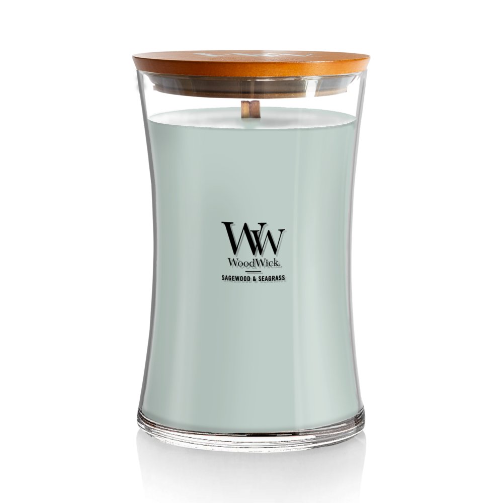 Sagewood & Seagrass WoodWick® Large Hourglass Candle - Large Hourglass  Candles