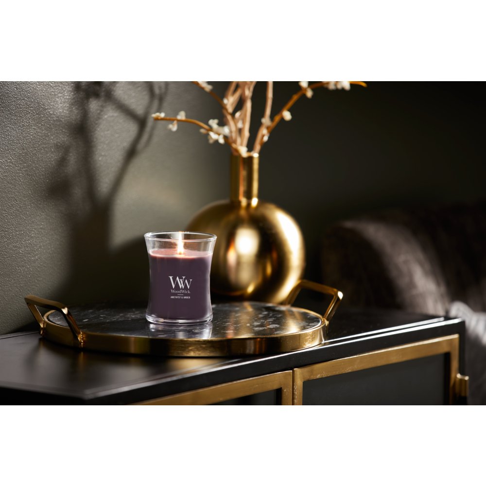 Woodwick Candle, Amethyst & Amber - 1 candle, 9.7 oz