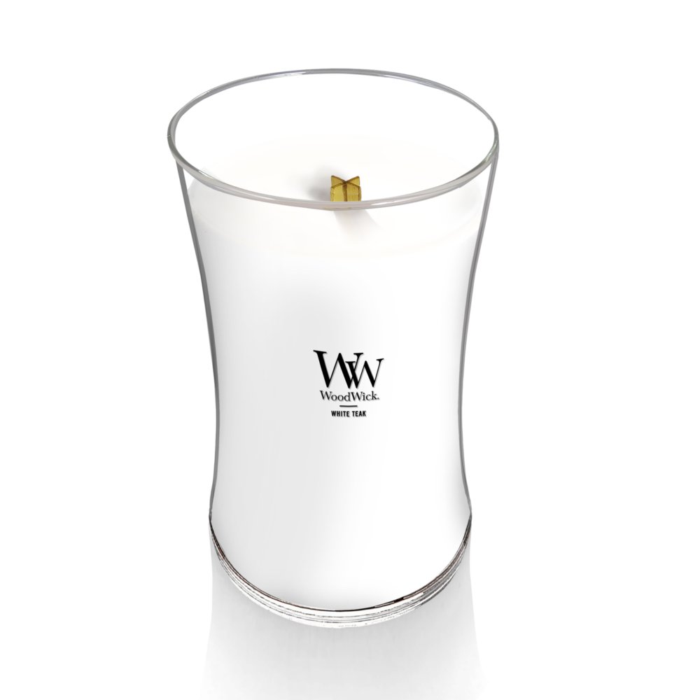 WoodWick Large Hourglass Candle - White Teak