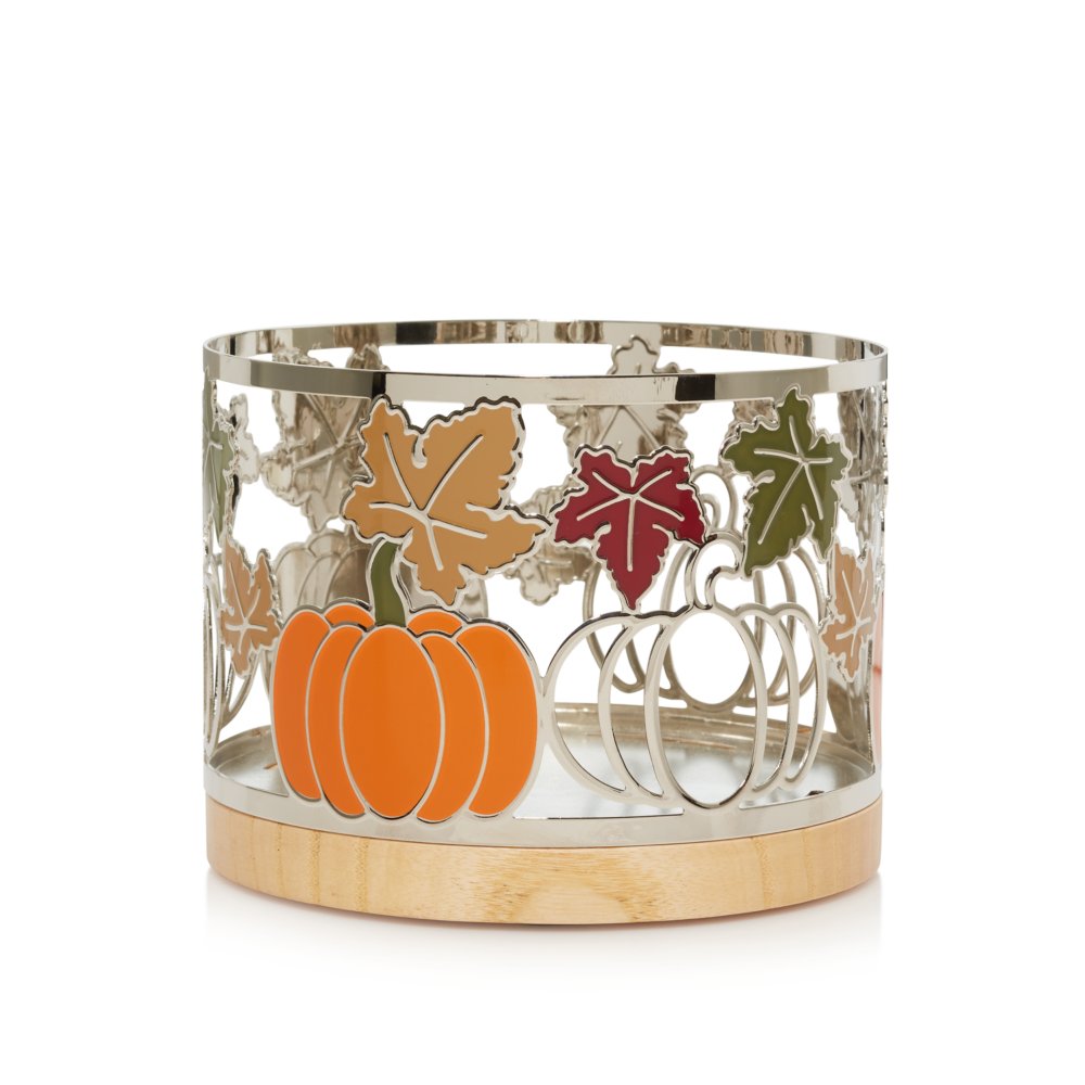 Pumpkins and Leaves 3Wick Jar Candle Holder 3Wick Candle Holders Yankee Candle
