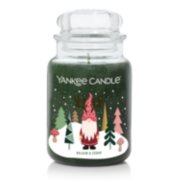 balsam and cedar large jar candle with wintery gnome label