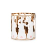bunnies metal jar candle holder