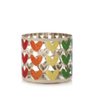 pride hearts three wick jar candle holder