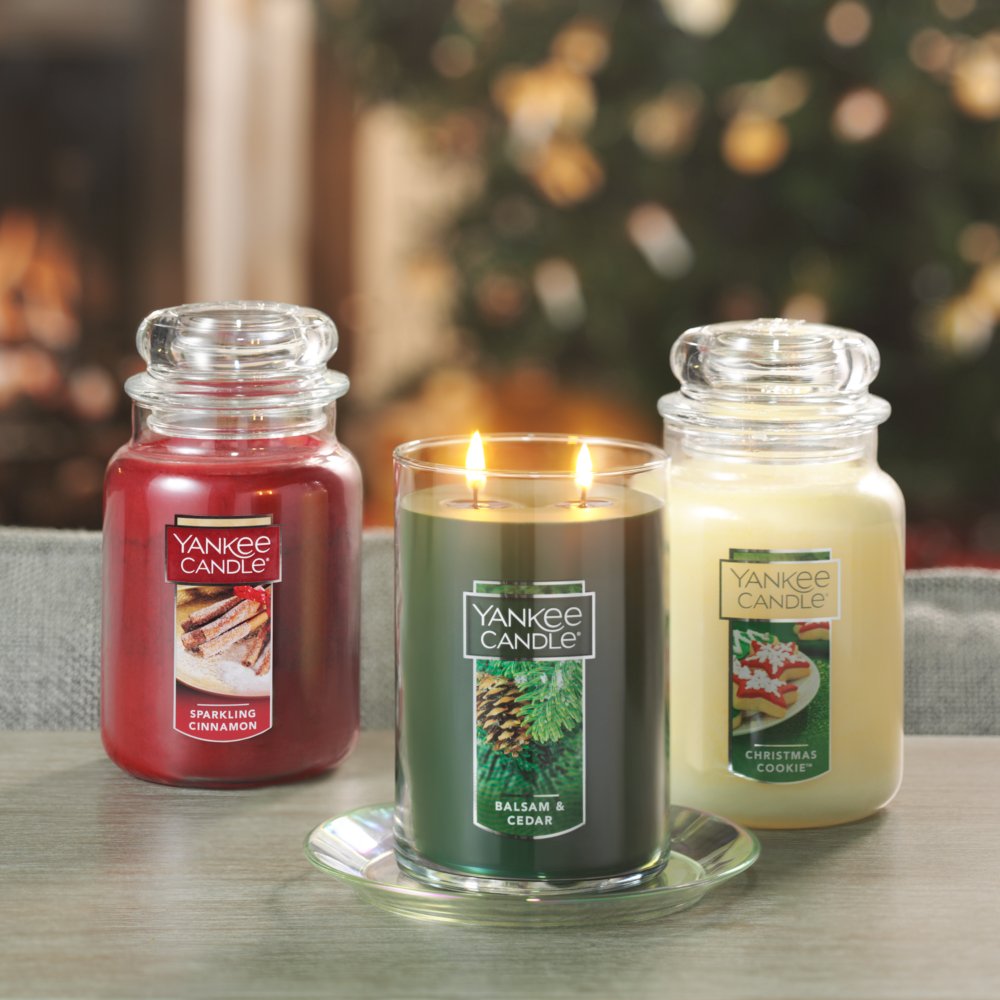 Yankee Candle Wire Balsam & Cedar Gift Set With Votive Candles  New 