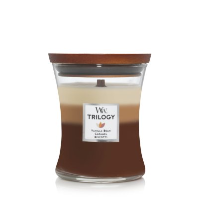 vanilla bean and caramel and biscotti trilogy jar candle