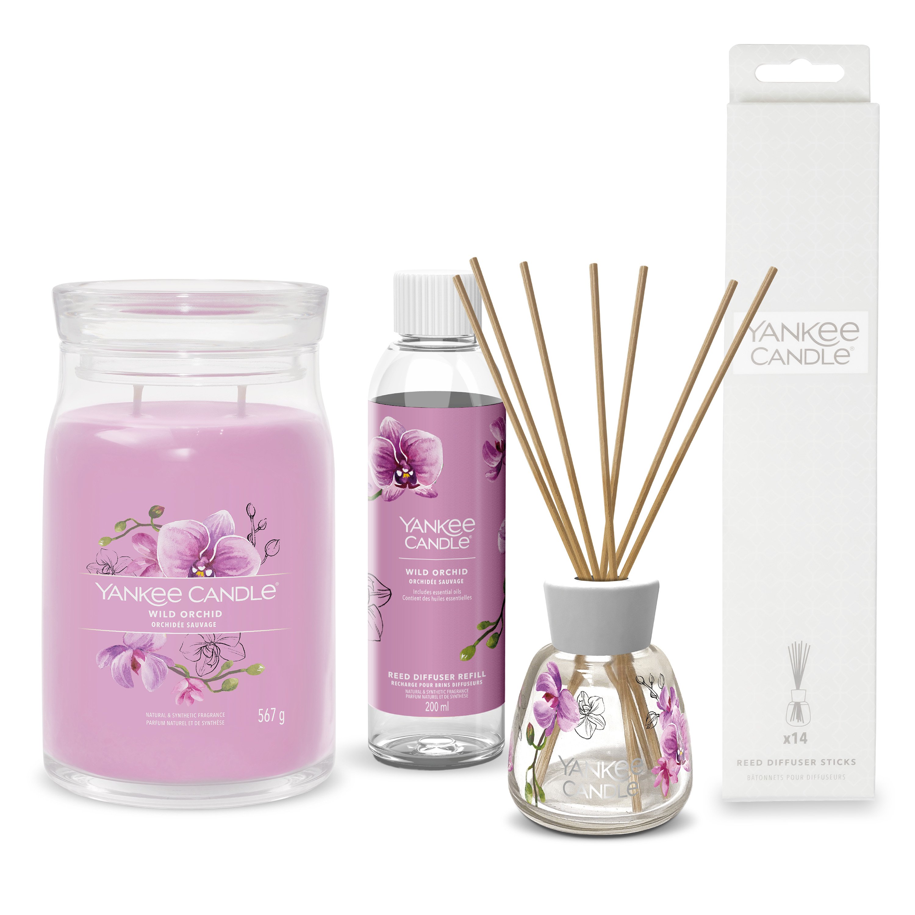 Candela Profumata Yankee Candle Wild Orchid - Vaso Medio, Doppio Stoppino, Cera Di Soia - Foto 13