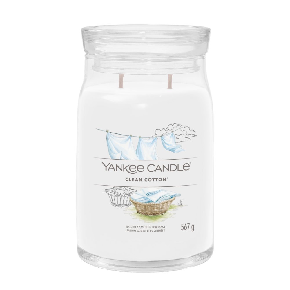 Clean Cotton® Grande bougie jarre Signature - Grandes bougies Signature | Yankee Candle