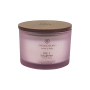 joy laughter cranberry dahlia 3 wick coffee table jar candle