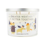 sweater weather is better together winter wool 3 wick scented candle