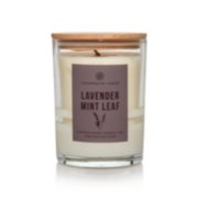 lavender mint leaf half frosted jar candle