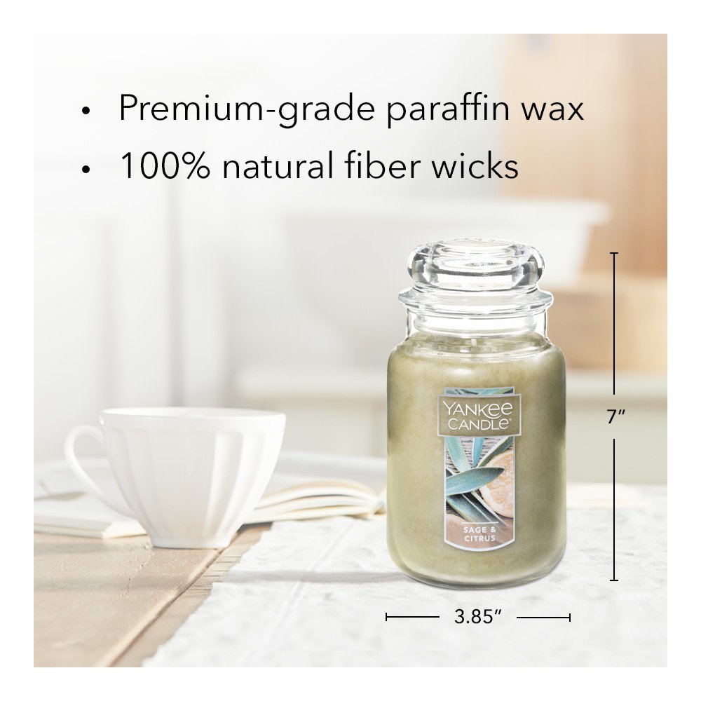 Yankee Candle Sage & Citrus Large Jar 22oz Candle Set of 6 115471X6 激安