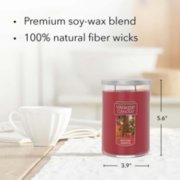holiday hearth large two wick tumbler candle with product information image number 3