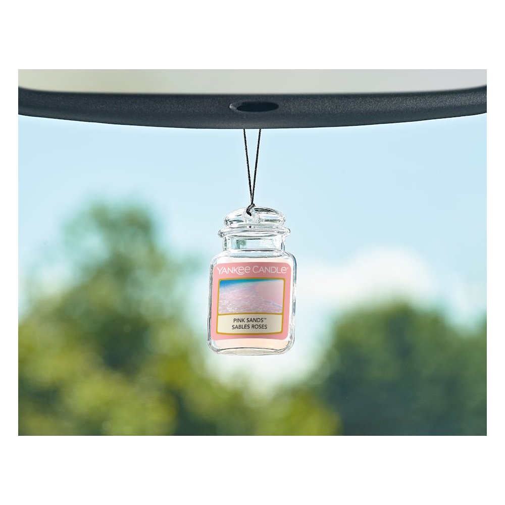 Yankee Candle Pink Sands Car Jar Air Freshener, Fresh Scent