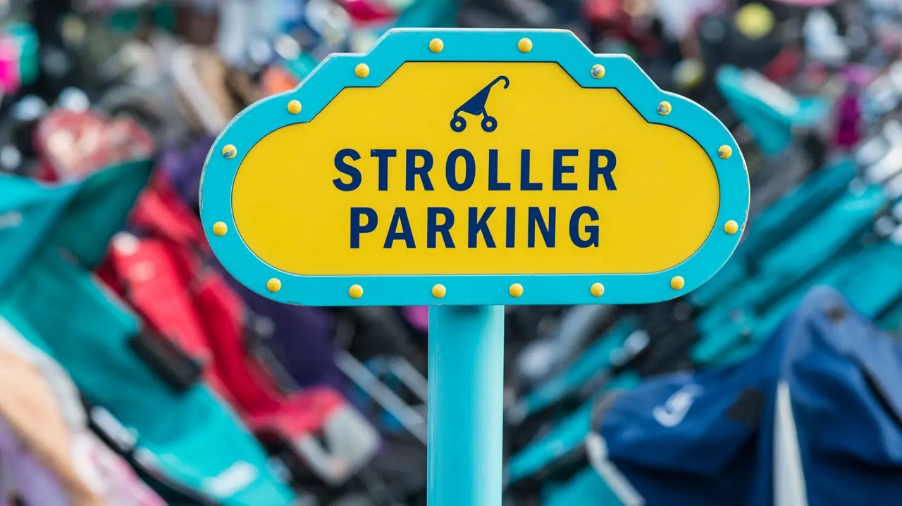 stroller parking sign