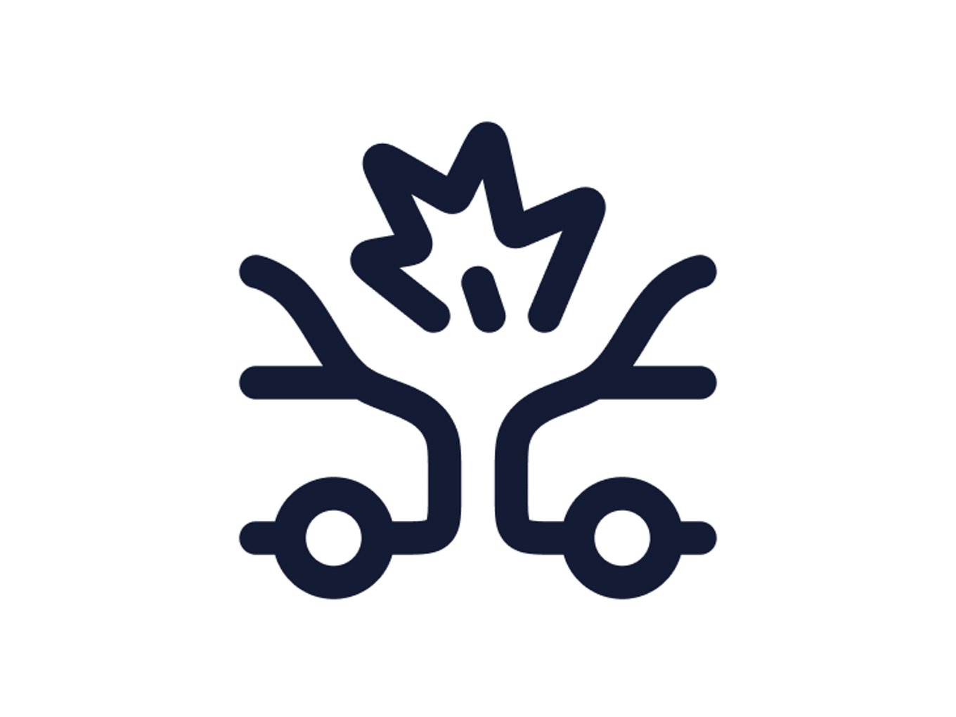 icon of two cars in a collision
