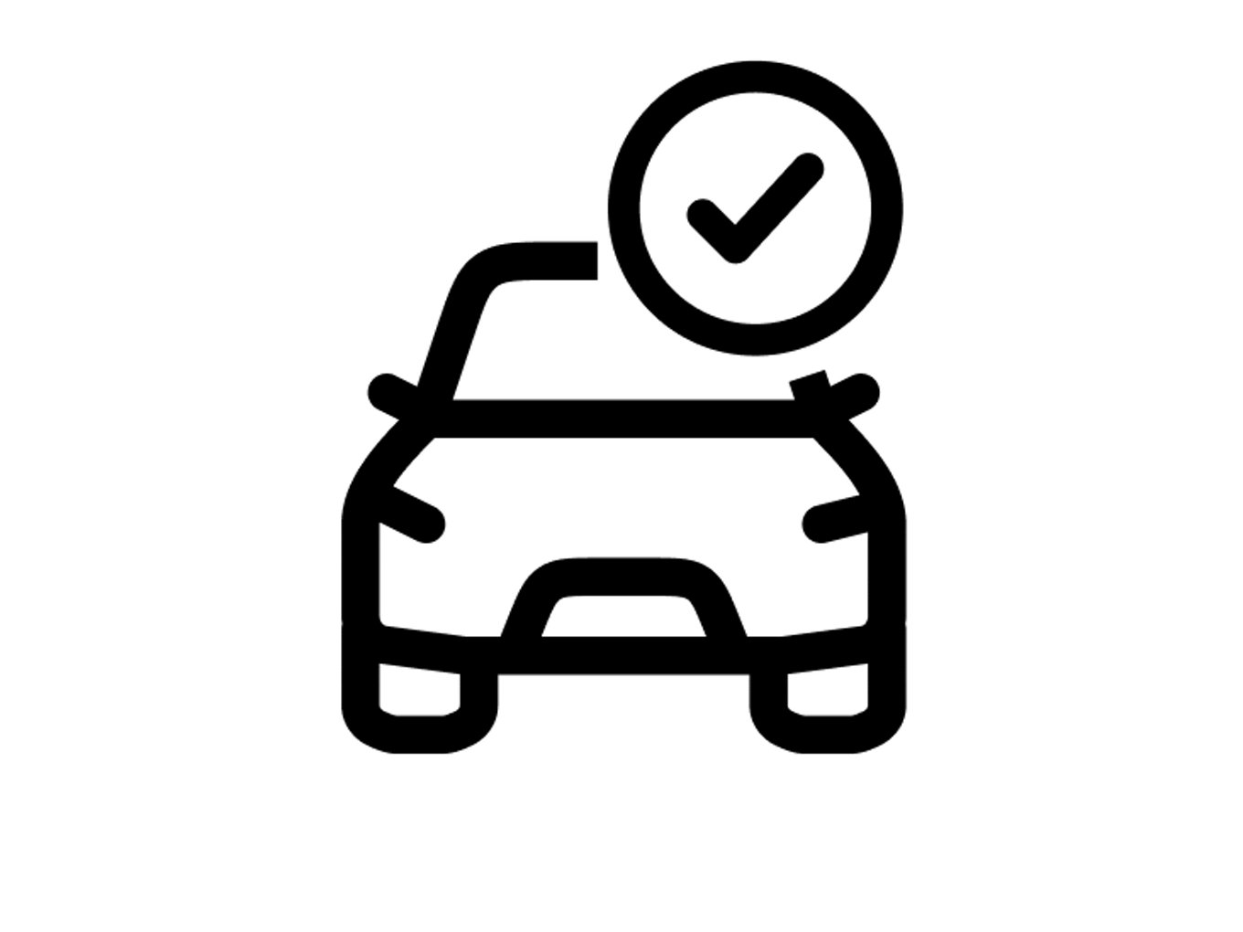 Front of car icon with checkmark