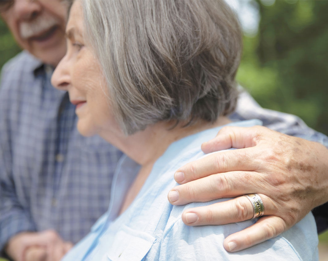 older woman and man