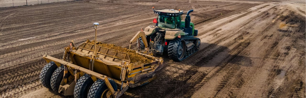 An earthworks contractor moves land using PTx Trimble WM-FieldForm
