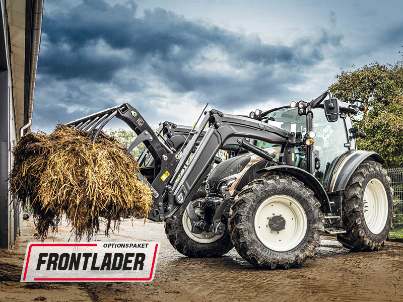 Traktor Valtra G135 Versu mit Frontlader und Ballenzange