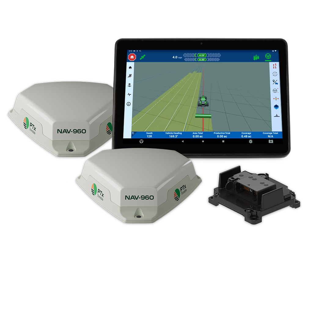 An implement using PTx Trimble TrueTracker technology