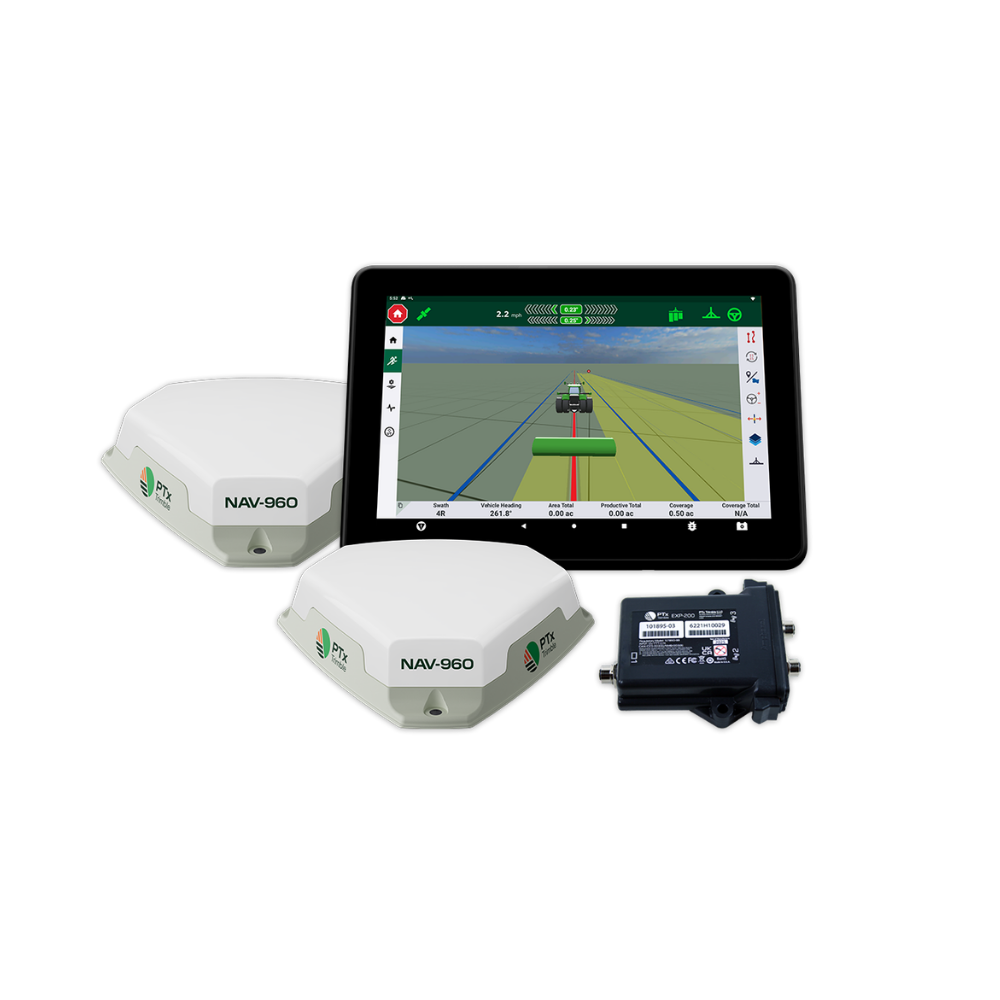 Um implemento usando a tecnologia PTx Trimble TrueTracker