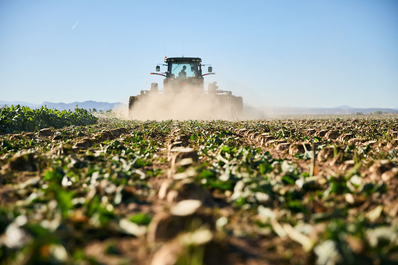 An implement using PTx Trimble TrueTracker technology in sugarbeets