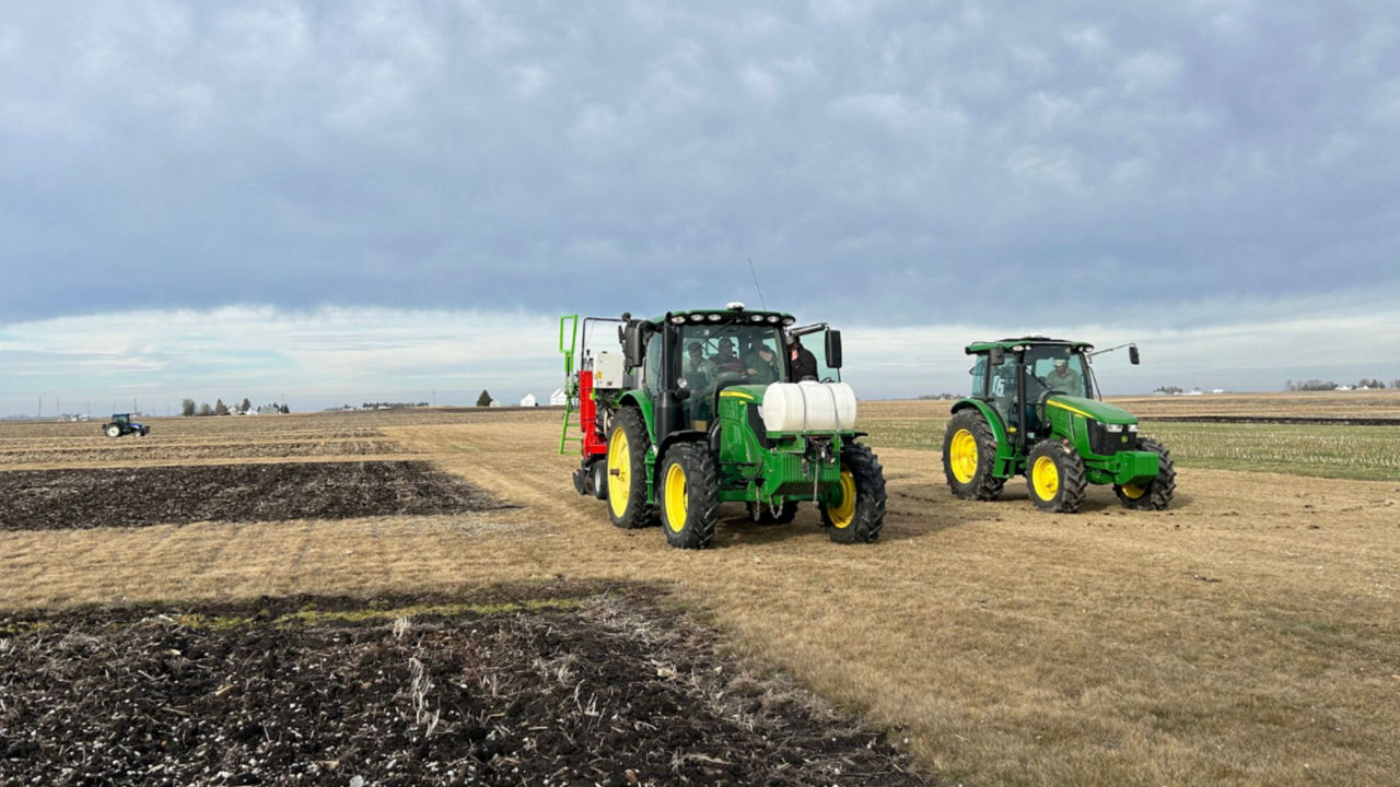 John Deere Equipment used in a field plot
