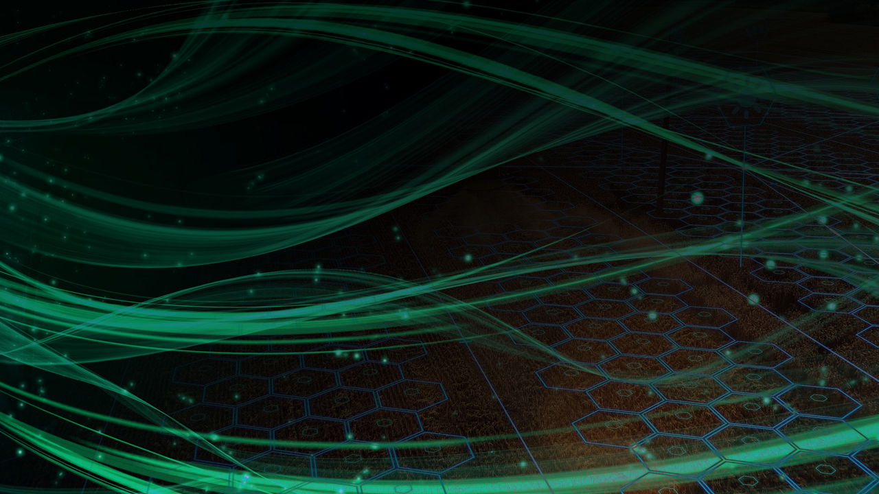 Grønne hvirvler på sort baggrund