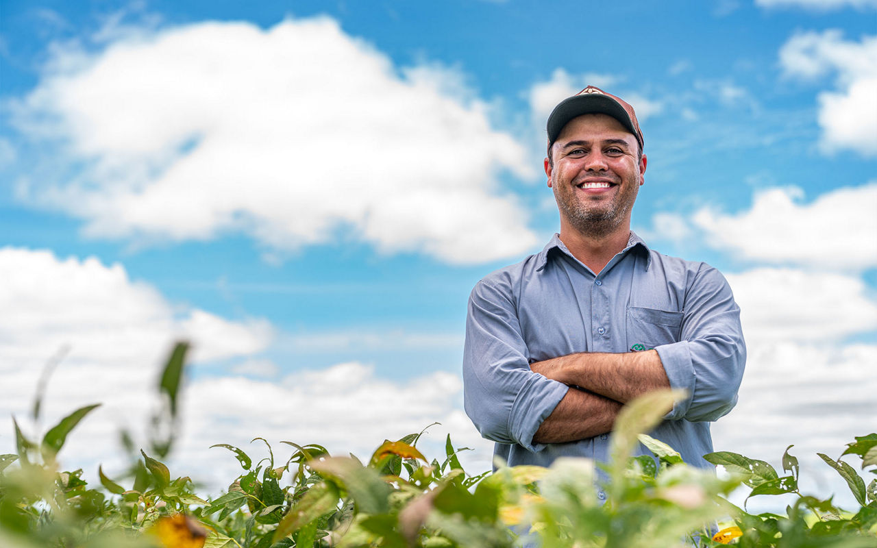 Smiling Farmer in Field 
