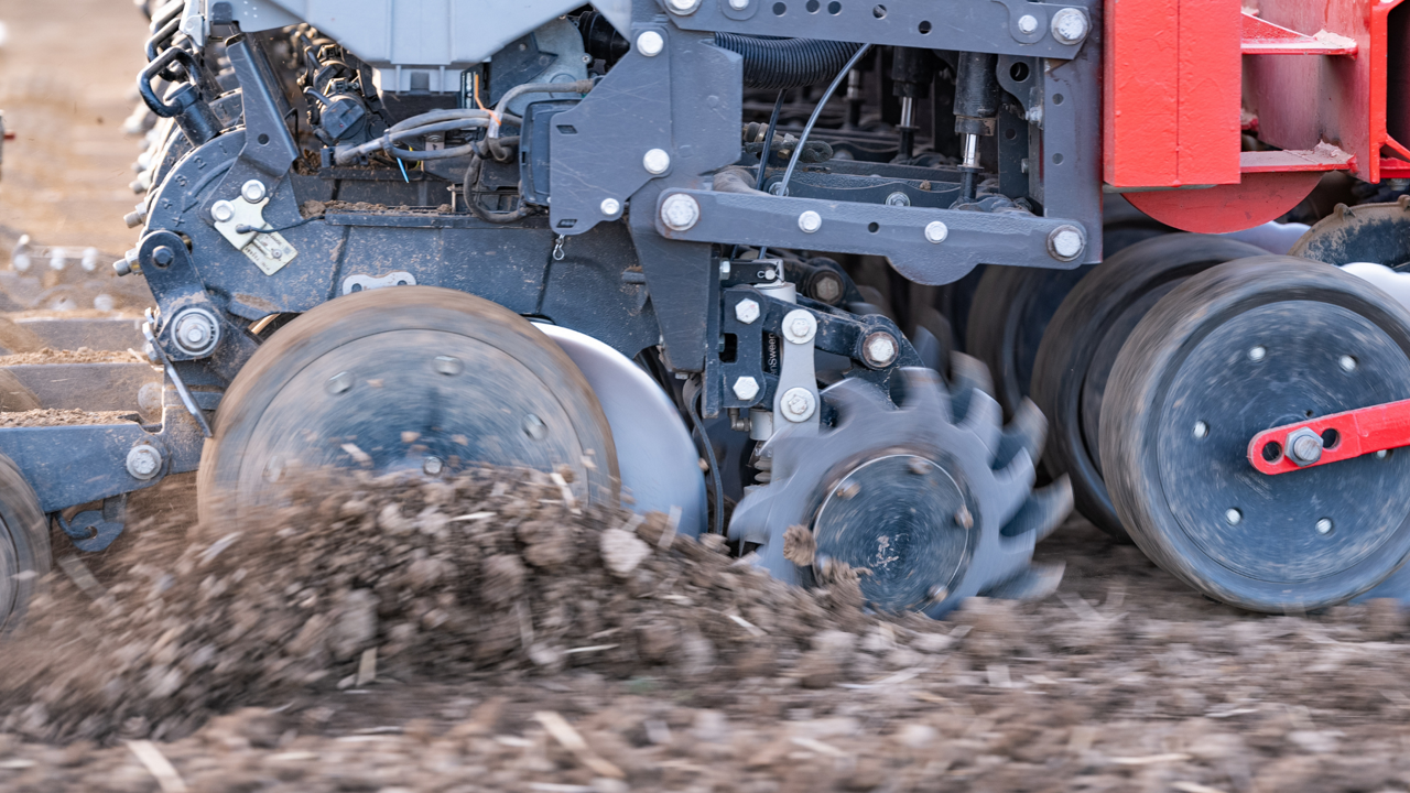 close up image of a planter in action