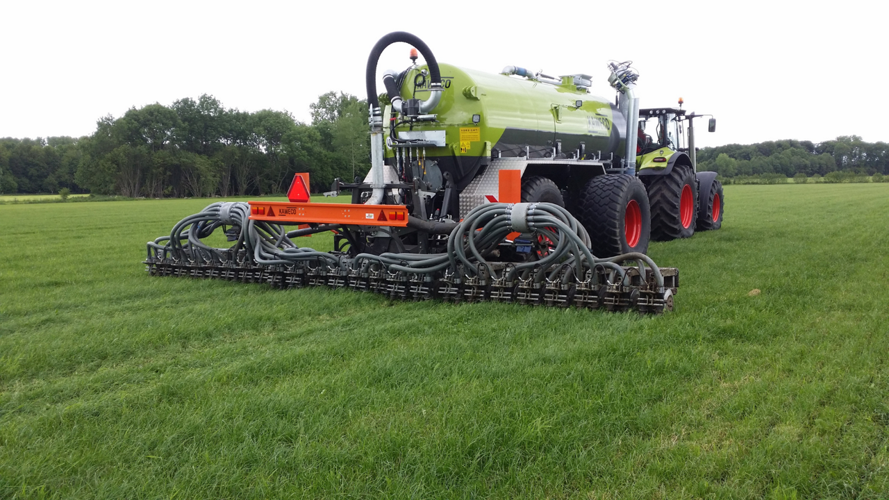 A slurry tanker in the field.
