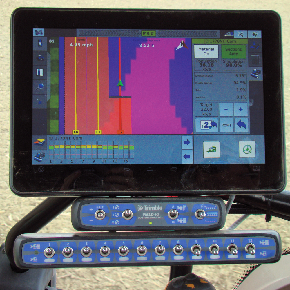 The Field-IQ system switchbox with a PTx Trimble display
