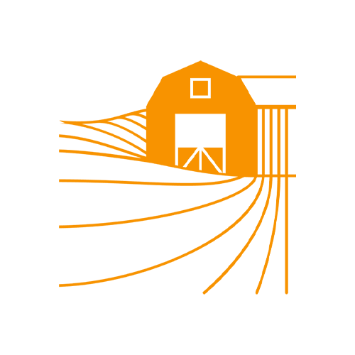 Farm and barn on a hill