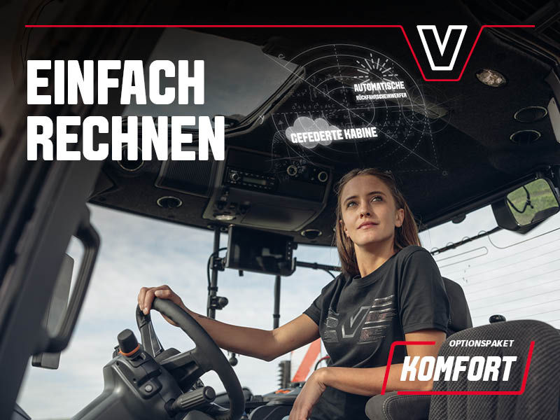 Valtra N-Serie nachts mit Arbeitsbeleuchtung