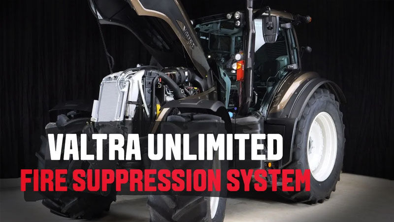 The Valtra Unlimited Fire Suppression System prevents tractor fires