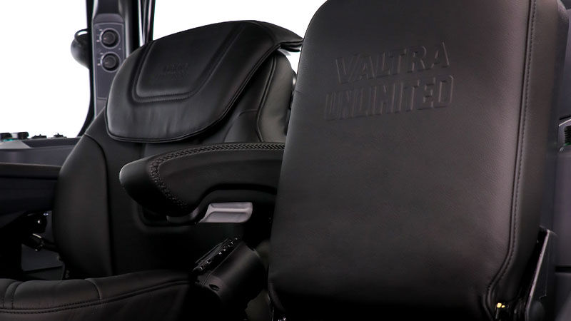 Inside a Valtra Unlimited tractor with Leather Package